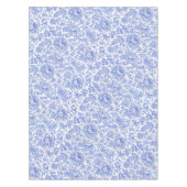 Blue Toile Floral Pattern Classic Botanical Tischdecke (Vorderseite)