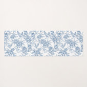 Blue Toile French Custom Name Yogamatte (Rückseite (Horizontal))