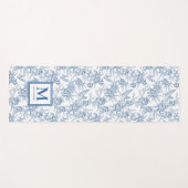 Blue Toile French Custom Name Yogamatte (Vorderseite (Horizontal))