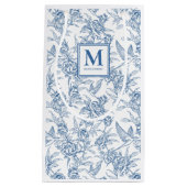 Blue Toile French Monogram Kleine Geschenktüte (Vorderseite)