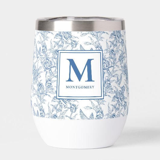 Blue Toile French Monogram Name (Rückseite)