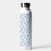 Blue Toile French Monogram Name Trinkflasche (Links)