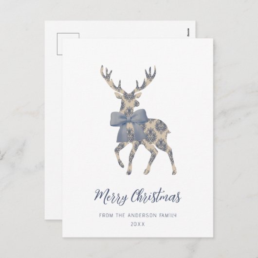 Blue Toile Frohe Weihnachten (Vorne/Hinten)