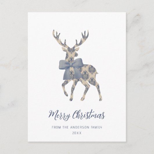 Blue Toile Frohe Weihnachten (Vorderseite)