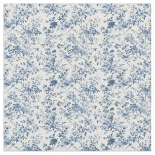 Blue Toile Garden Scene Stoff
