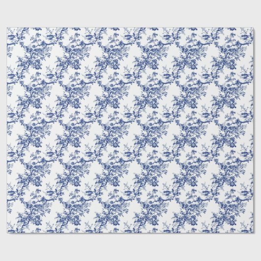 Blue Toile Geschenkpapier (Flach)