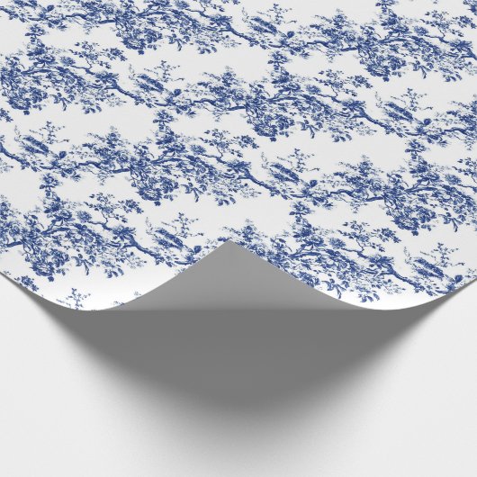 Blue Toile Geschenkpapier (Ecke)