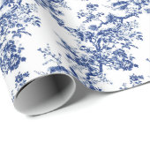 Blue Toile Geschenkpapier (Rolleneckpunkt)