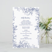 Blue Toile Hochzeitskarte (Stehend Vorderseite)