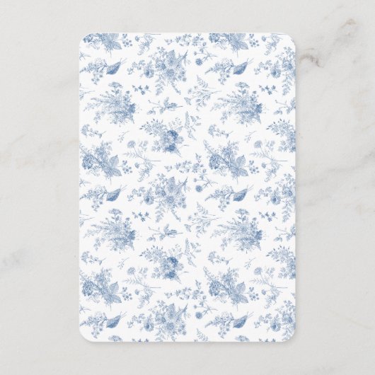 Blue Toile Jouy Share a Recipe Einladung Beilage (Rückseite)