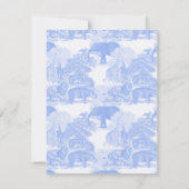 Blue Toile Jungle Animals Safari Chinoiserie Dankeskarte (Rückseite)