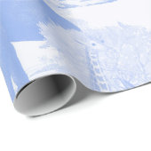 Blue Toile Jungle Animals Safari Chinoiserie Geschenkpapier (Rolleneckpunkt)