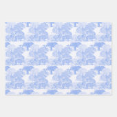 Blue Toile Jungle Animals Safari Chinoiserie Geschenkpapier Set (Vorderseite 3)