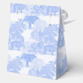 Blue Toile Jungle Animals Safari Chinoiserie Geschenkschachtel (Rückseite)