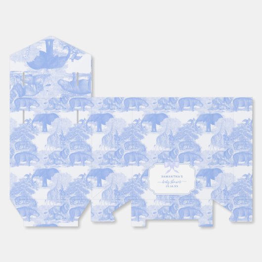 Blue Toile Jungle Animals Safari Chinoiserie Geschenkschachtel (Ungefaltet)