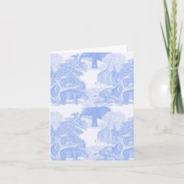 Blue Toile Jungle Animals Safari Chinoiserie Karte