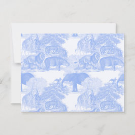 Blue Toile Jungle Animals Safari Chinoiserie Postkarte