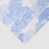 Blue Toile Jungle Animals Safari Chinoiserie Seidenpapier (Ausschnitt)