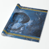 Blue Toile Lady French Geschenkpapier (Ungerollt)