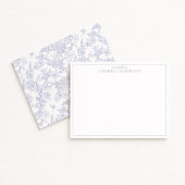 Blue Toile Minimalistisch Border Note Card Einladung