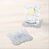 Blue Toile Mit Monogramm Untersetzer (Vor Ort)