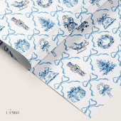 Blue Toile Nutcracker Wrapping Paper Christmas Geschenkpapier