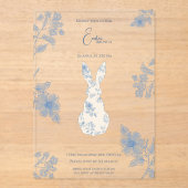 Blue Toile Oaster Acryleinladungen (Vorderseite)