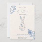 Blue Toile Oaster Einladung (Vorderseite)