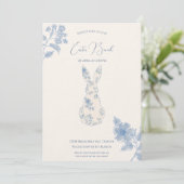 Blue Toile Oaster Einladung (Stehend Vorderseite)