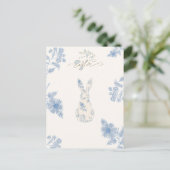 Blue Toile Oaster Feiertagspostkarte (Stehend Vorderseite)