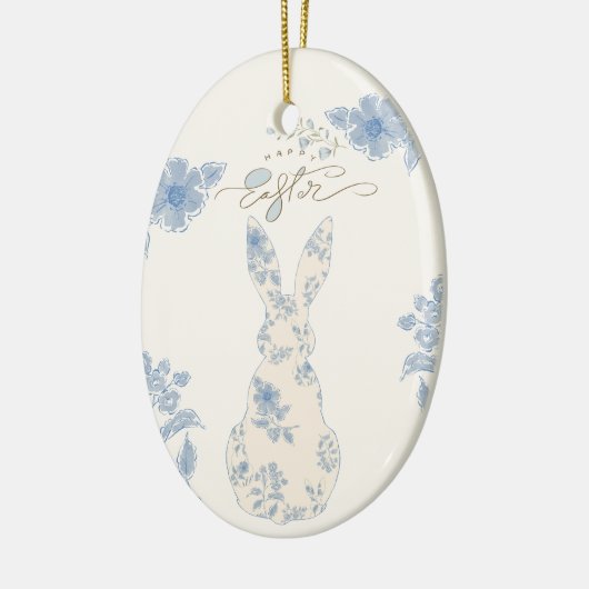 Blue Toile Oaster Keramik Ornament (Links)
