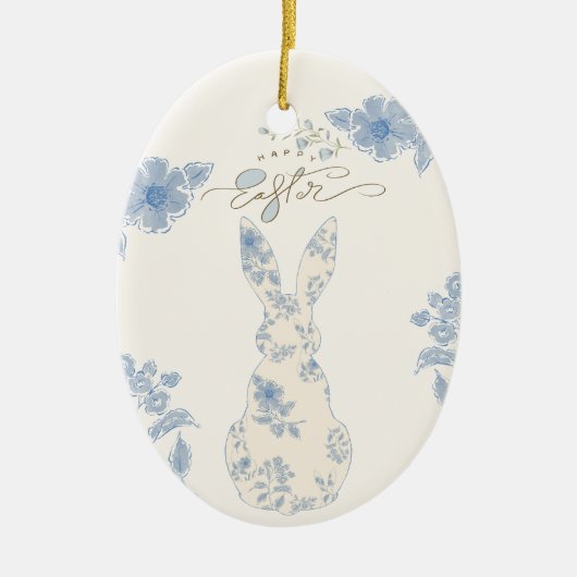 Blue Toile Oaster Keramik Ornament (Vorne)