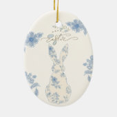 Blue Toile Oaster Keramik Ornament (Hinten)