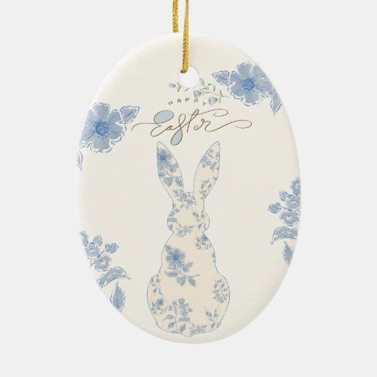Blue Toile Oaster Keramik Ornament (Hinten)
