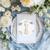 Blue Toile Oaster Runder Aufkleber