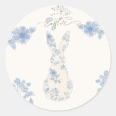 Blue Toile Oaster Runder Aufkleber (Vorderseite)