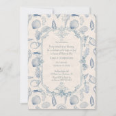 Blue toile Ocean Baby Shower Invitation Einladung (Vorderseite)