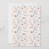 Blue toile Ocean Bridal Shower Invitation Einladung (Rückseite)