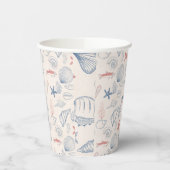Blue toile Ocean Pappbecher (Links)