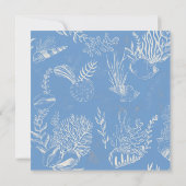 Blue Toile Ocean Thema Hochzeit Speichern Sie das Save The Date (Rückseite)