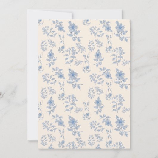 Blue Toile Oster 1. Geburtstag Einladung (Rückseite)