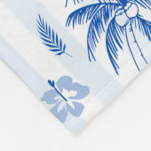 Blue Toile Palm Trees Lemons Monogram Name Fleecedecke (Ecke)