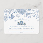 Blue Toile Pumpkin Diaper Raffle Invitation Insert (Vorderseite)