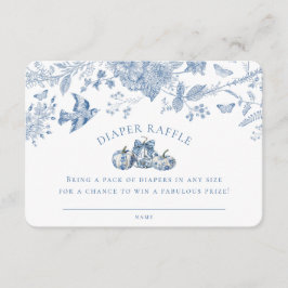 Blue Toile Pumpkin Diaper Raffle Invitation Insert