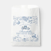 Blue Toile Pumpkin Fall Birthday Party Dessert Geschenktütchen (Vorderseite)