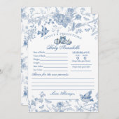 Blue Toile Pumpkin French Fal Advice for Baby Card Einladung (Vorne/Hinten)