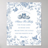 Blue Toile Pumpkin French Fall Advice for Baby Poster (Vorne)