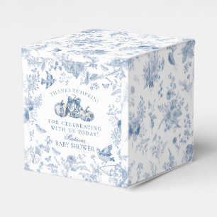 Blue Toile Pumpkin French Fall Baby Dusche Nachtis Geschenkschachtel