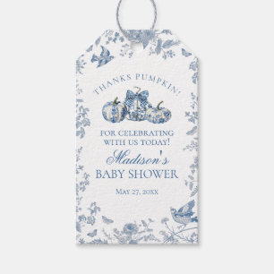Blue Toile Pumpkin French Fall Baby Duwer Favorite Geschenkanhänger
