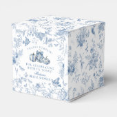 Blue Toile Pumpkin French Fall Brautparty Geschenkschachtel (Rückseite)